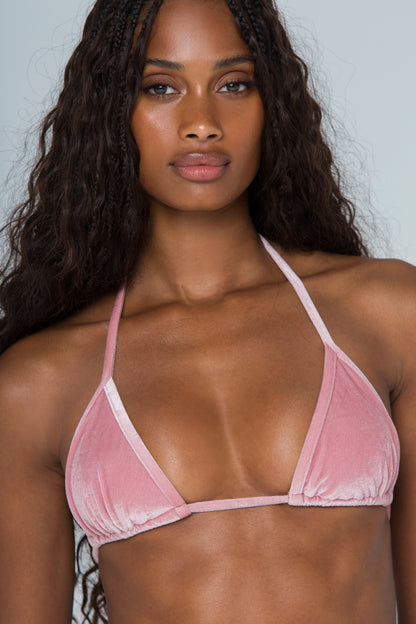 Barbados Top in Pink Velvet